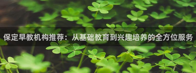 威九国际网站经常打不开怎么办：保定早教机构推荐：从基础教育到兴趣培养的全方位服务