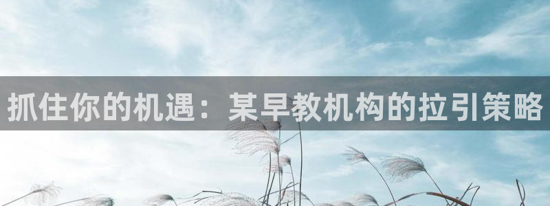 威九国际旗下艺人:抓住你的机遇:某早教机构的拉引策略